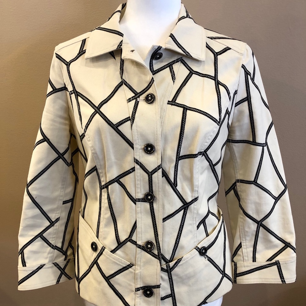 Per Se Geo Black/White Jacket, Size 6